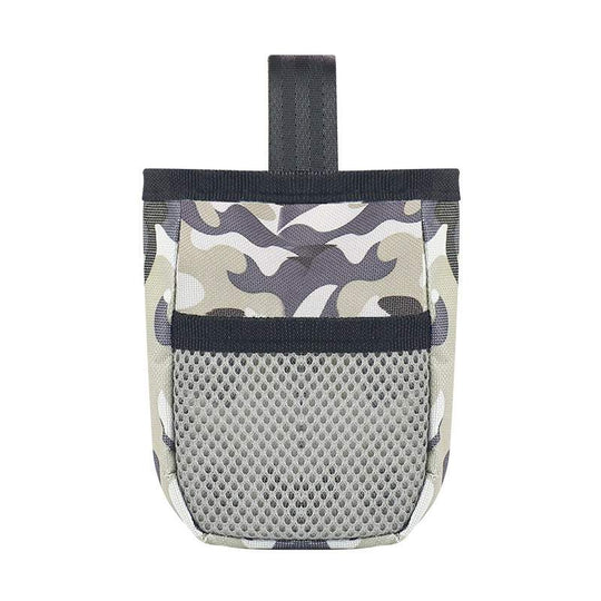 Bolsa de treino para cães em padrão camuflado, com material em Oxford e parte em malha. Ideal para petiscos.