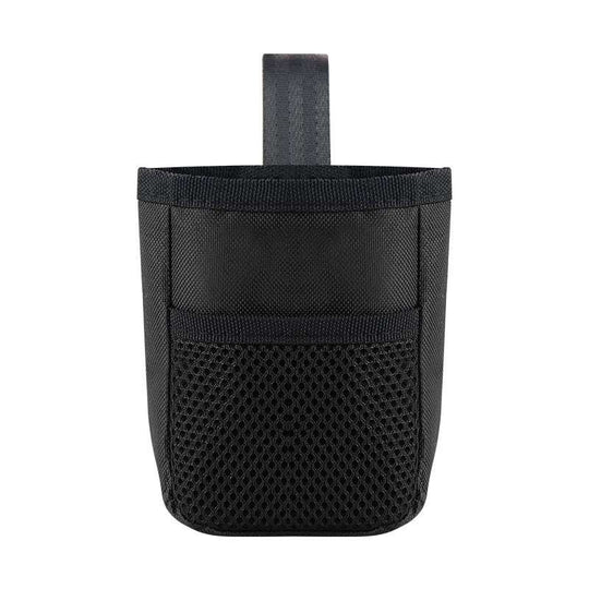 Bolsa de treino portátil para cães, cor preta, feita de material Oxford, com rede respirável na parte inferior.