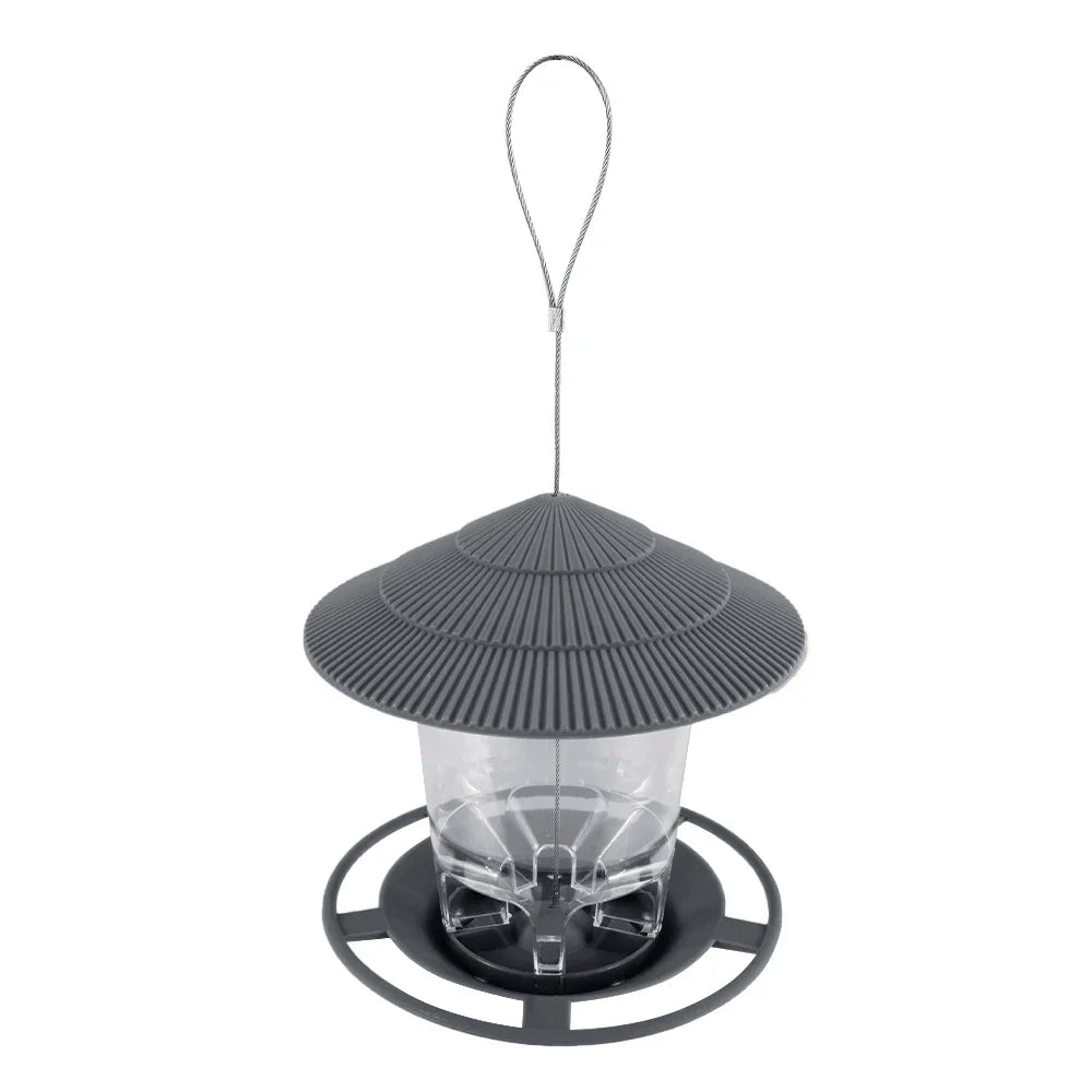 Automatic Hanging Bird Feeder Gazebo Shape Wild Bird Feeding Container with Hanging Rope Waterproof Outdoor Garden Bird House De