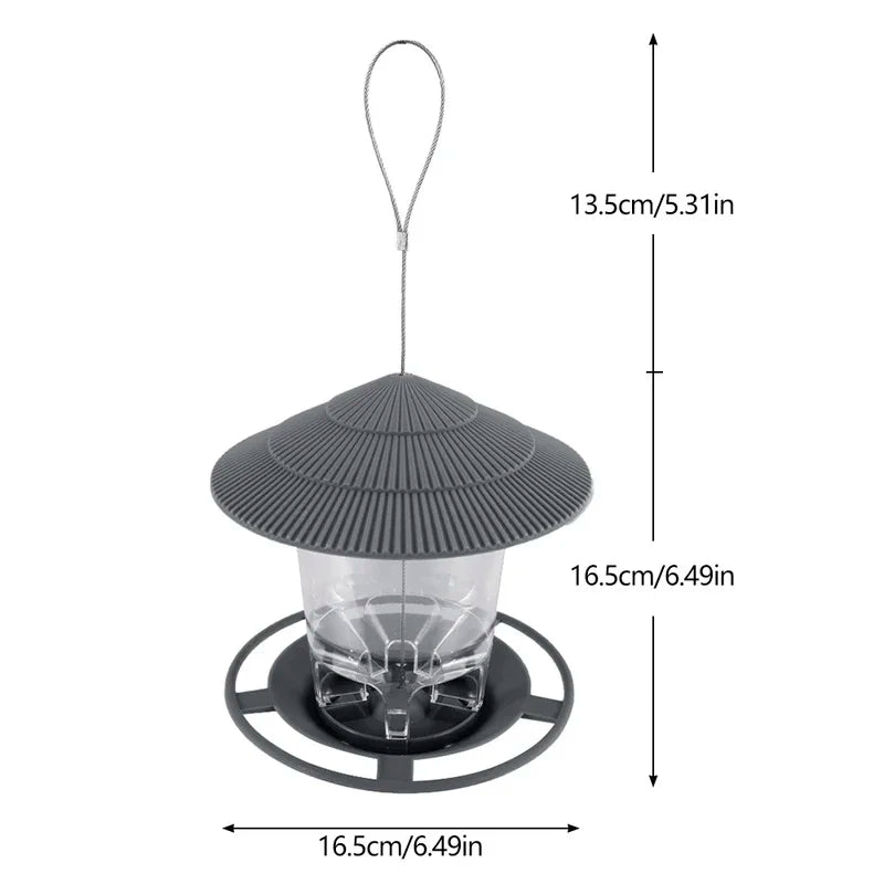 Automatic Hanging Bird Feeder Gazebo Shape Wild Bird Feeding Container with Hanging Rope Waterproof Outdoor Garden Bird House De