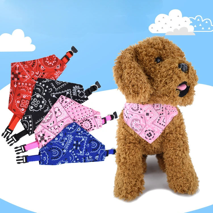 Pet Triangle Scarf Cat Dog Saliva Towel Printed Pets Dog Collar Adjustable Strap Kitten Puppy Saliva Neckerchief Pet Supplies