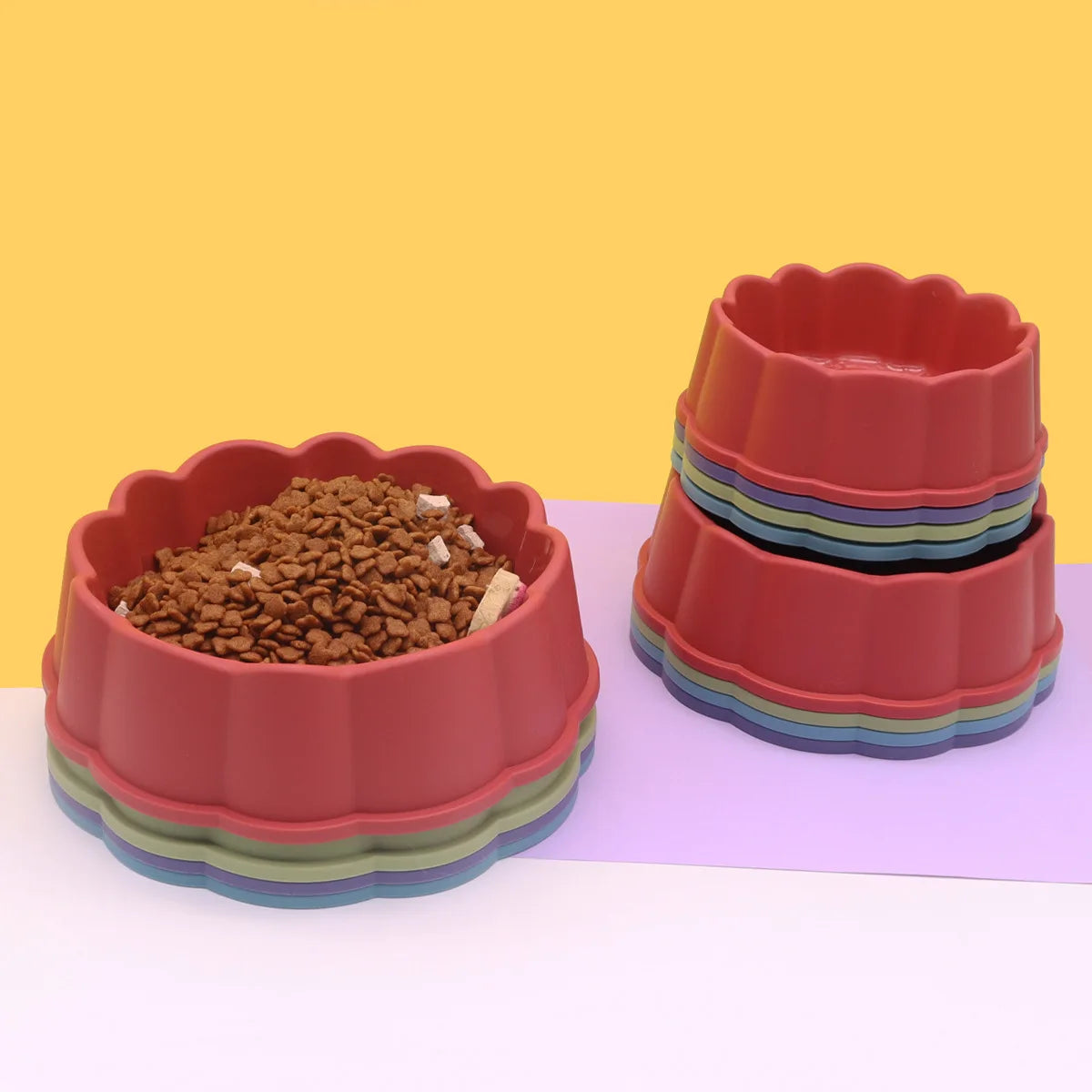 Dog Bowl Food Water Feeder Non-Slip Pet Feeding Dish Durable Puppy Cat Eating Drinking Bowl Pet Supplies for Small Medium Dogs